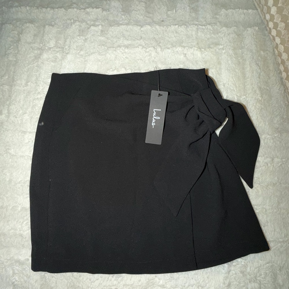 Lulu's Black Side-Tie Mini Skirt